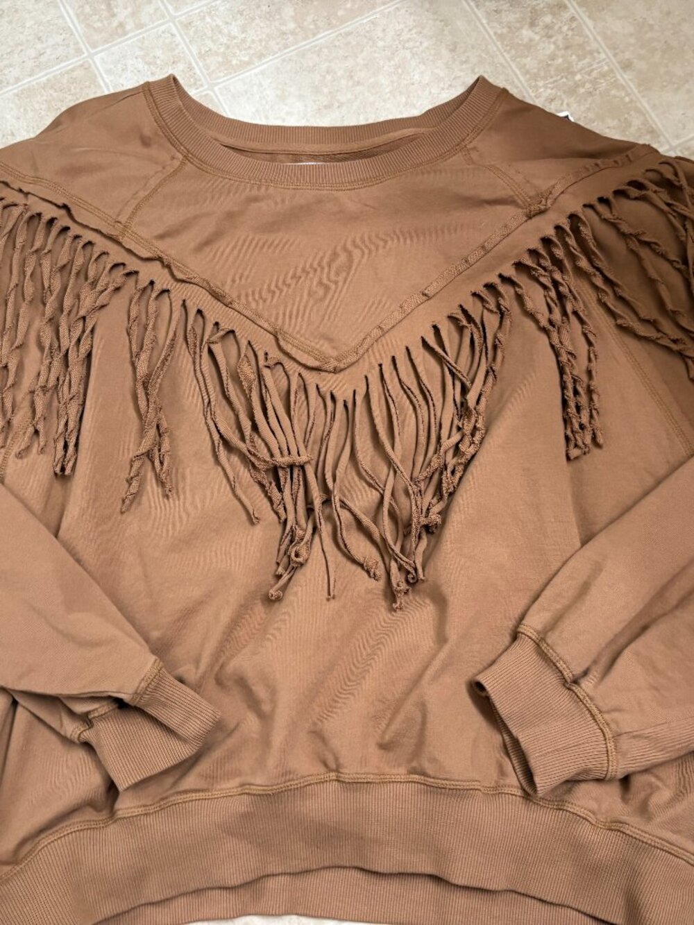 Chelsea DeBoer by Lilly & Lottie Fringe Pullover Size L Western Boho Sweater